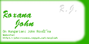 roxana john business card